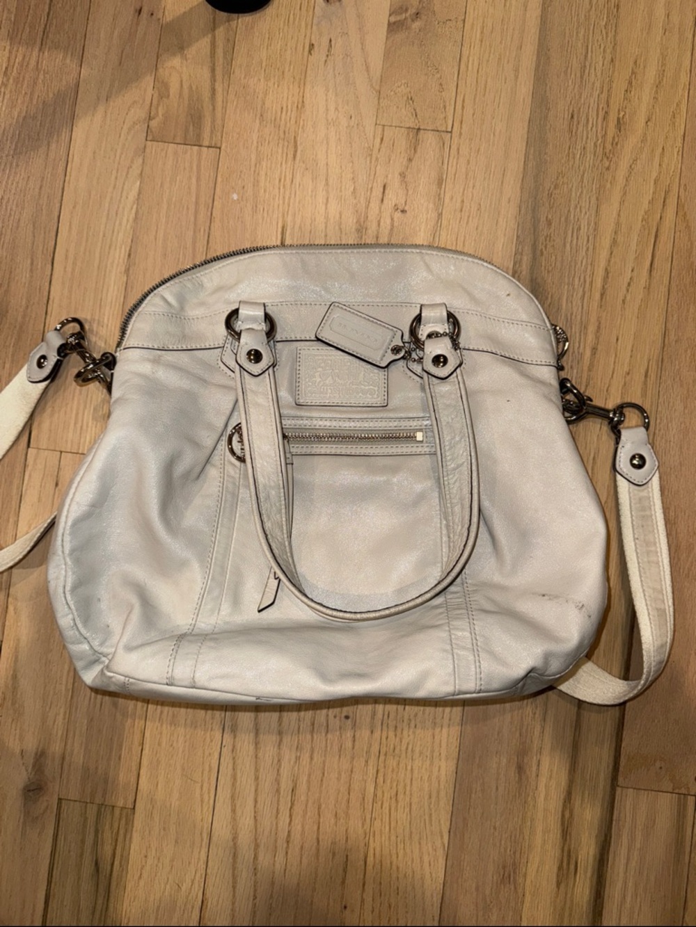 Coach 16283 Poppy Pearl Leather Tote Satchel Handbag